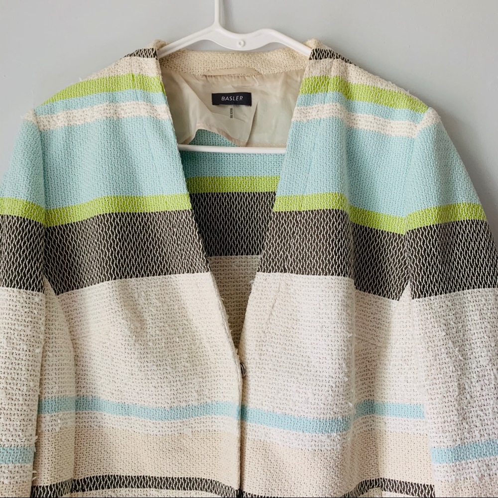 BASLER Tweed Striped Oversized Career Wear Blazer - Picture 2 of 7